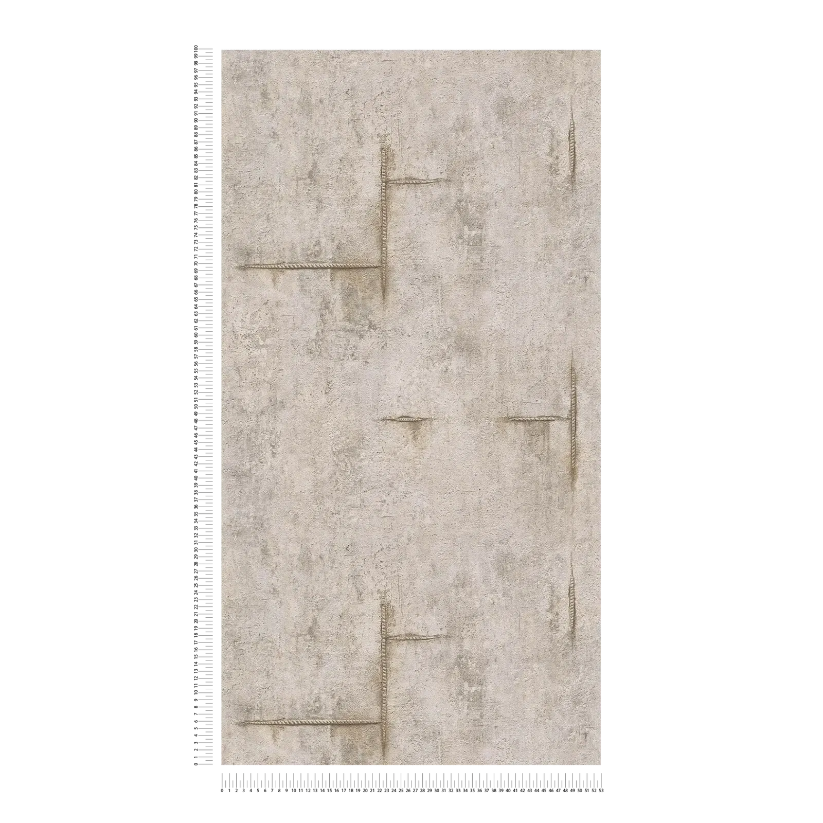 Bēšas tapetes ar raupju betona tekstūru un armatūru, 3010505