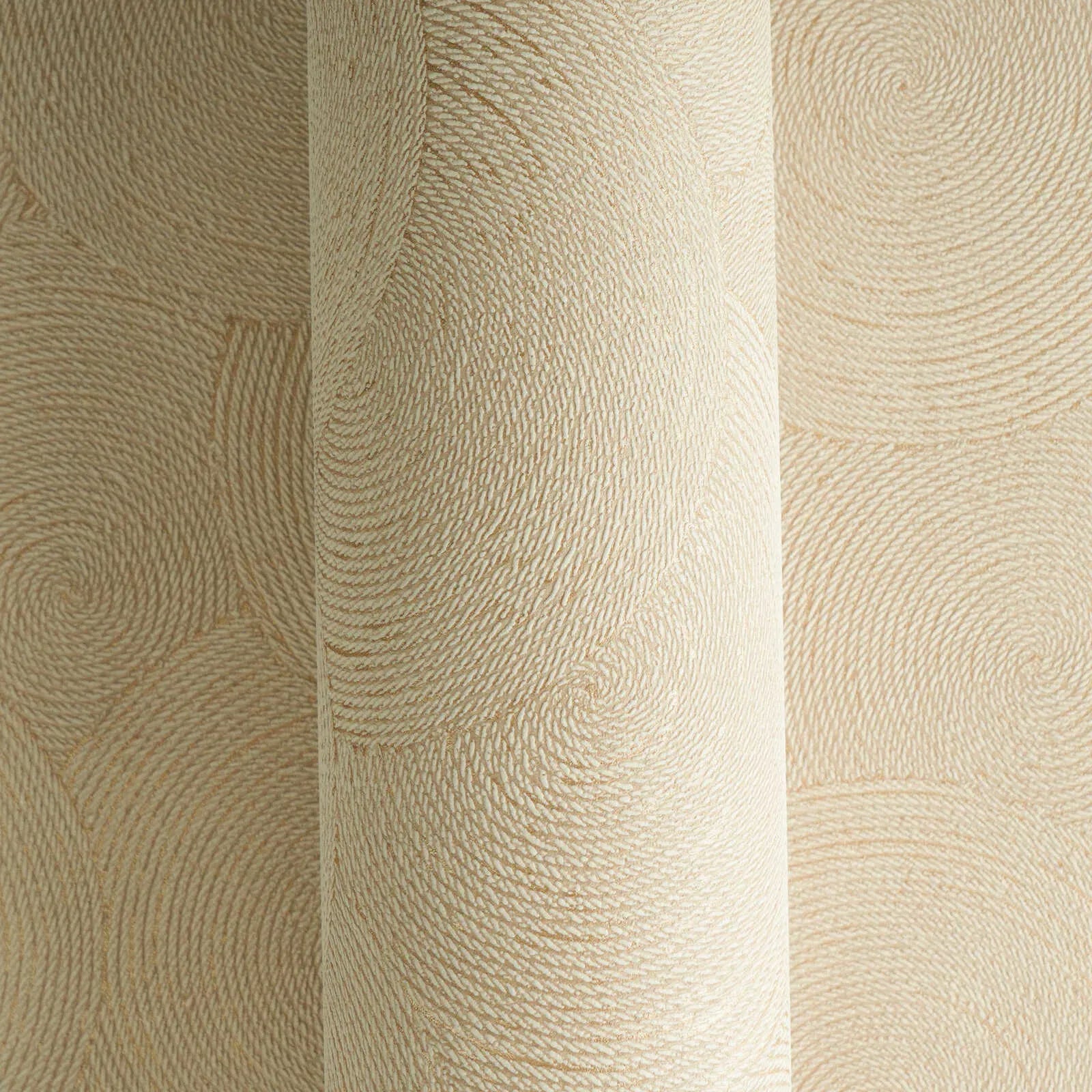 Bēšas abstraktas tapetes ar apļu dizainu un metālisku spīdumu | 3010626