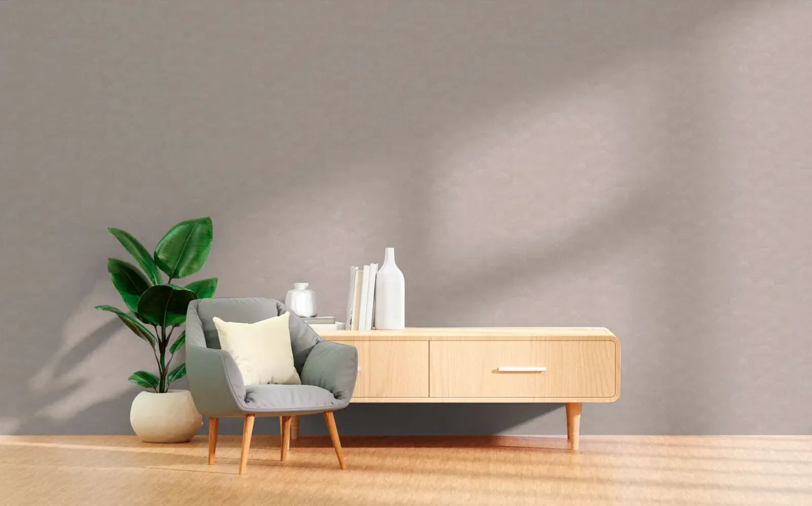 Taupe abstraktas tapetes ar ģeometriskiem apļiem un spīdumu | 3010627