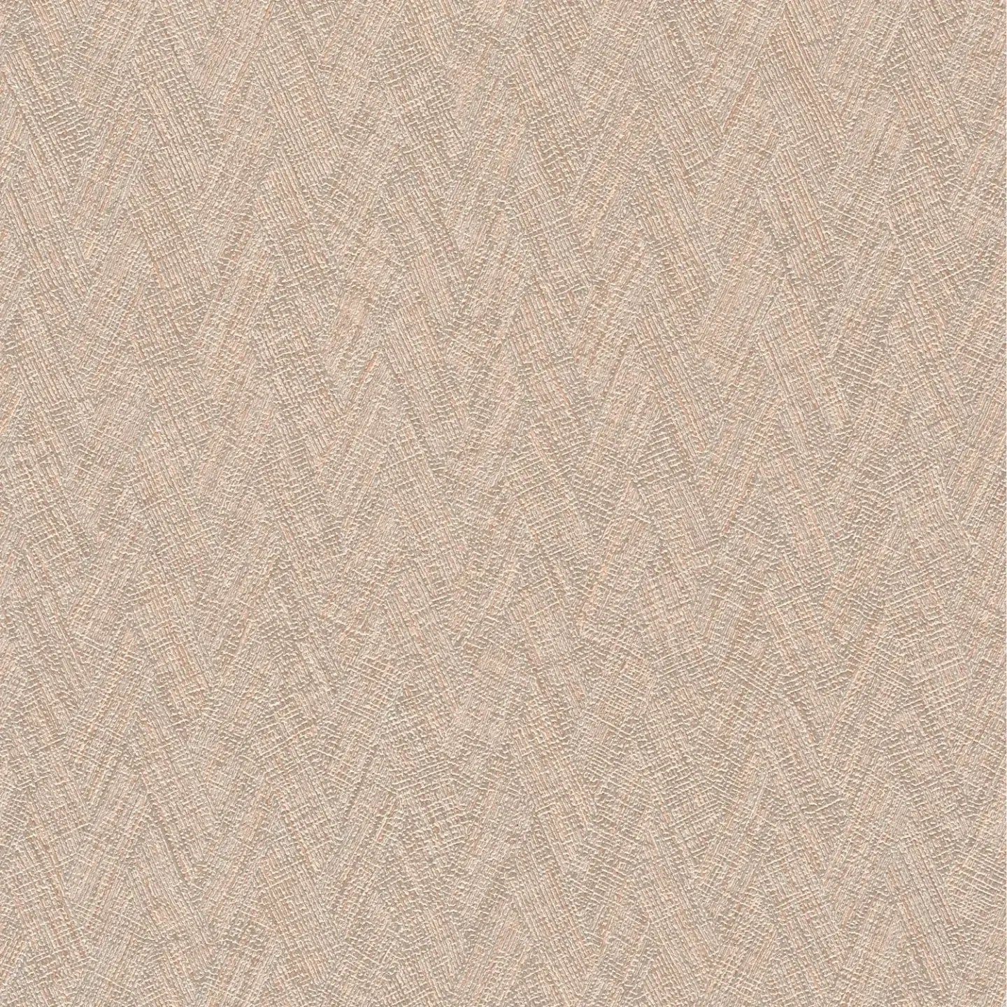 Brūnas neaustas tapetes ar zigzaga tekstūru | 3010611