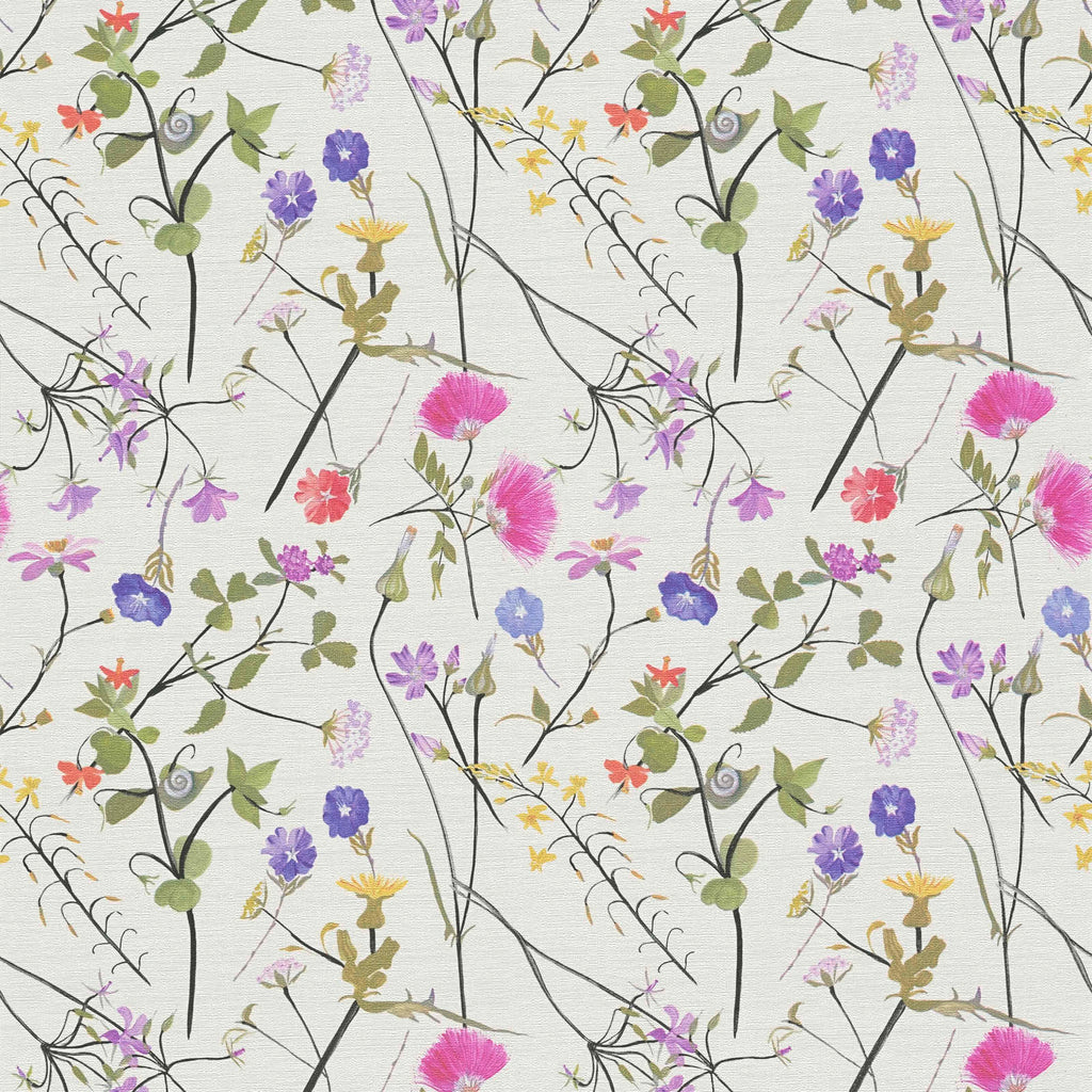 Izteiksmīgas daudzkrāsainas tapetes ar ziedu dizainu - guļamistabas interjerā