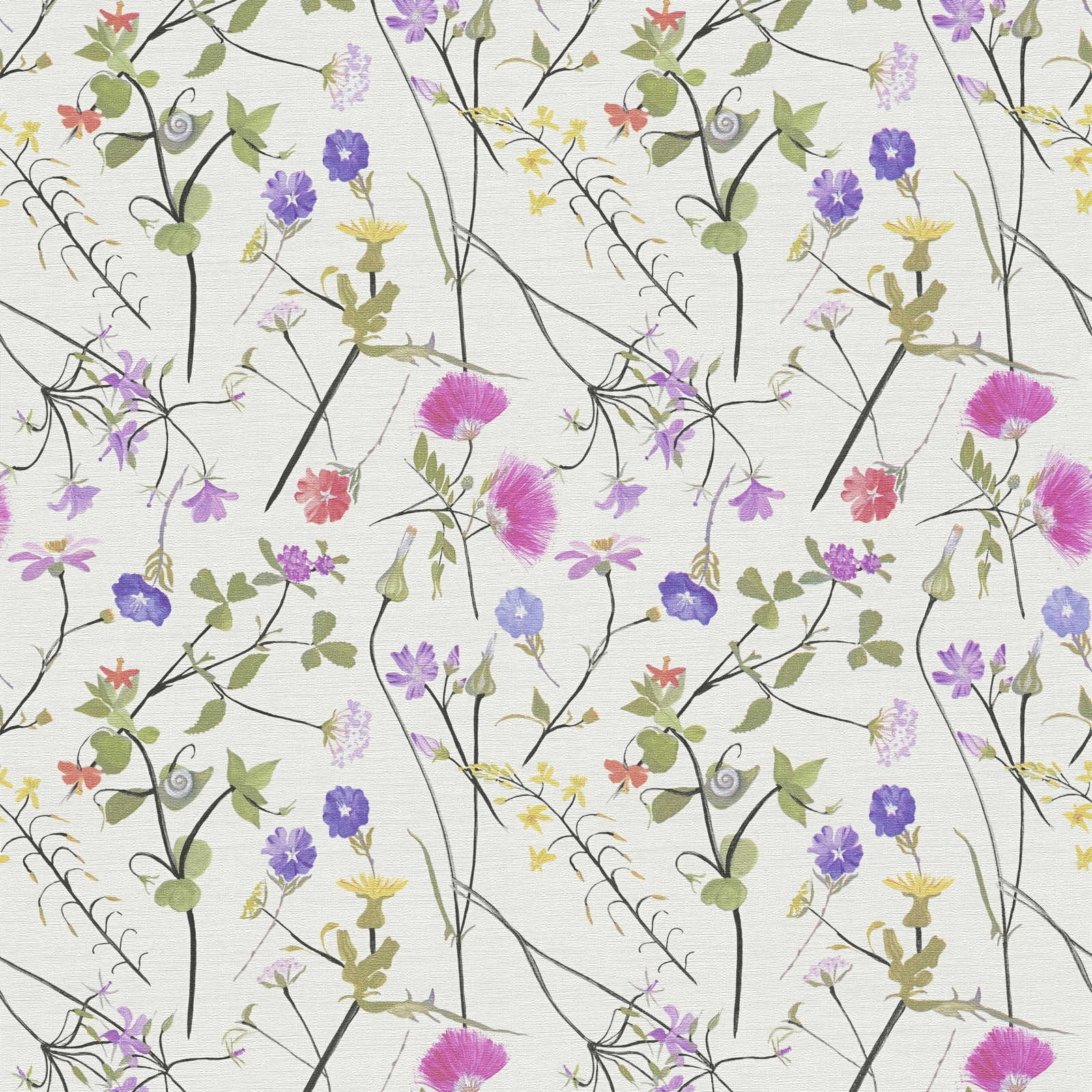 Izteiksmīgas daudzkrāsainas tapetes ar ziedu dizainu - guļamistabas interjerā