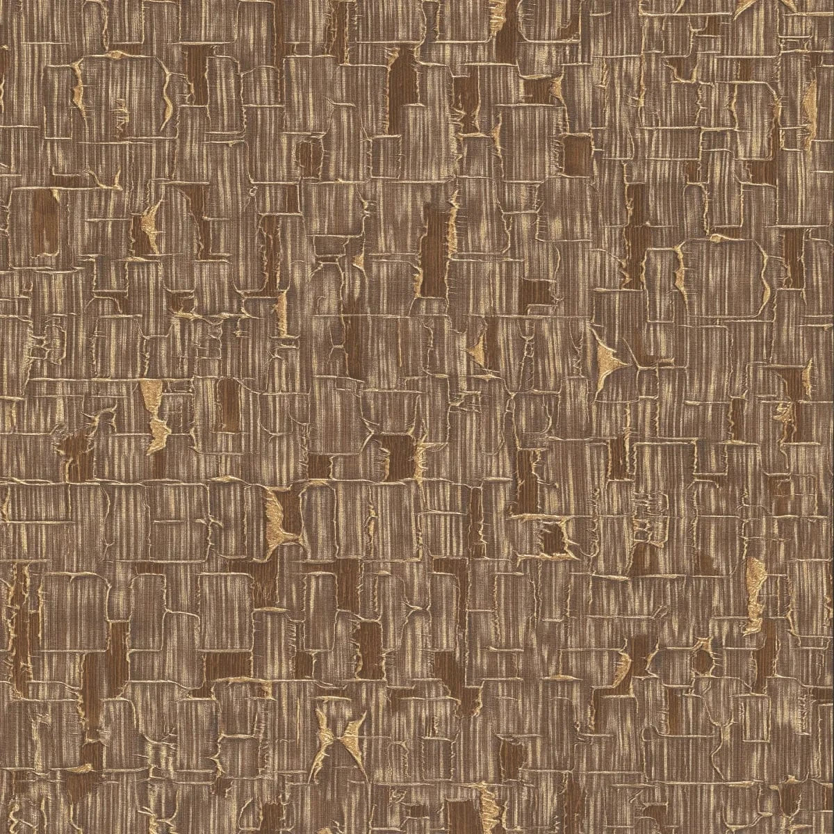 Brūnas un zelta tapetes ar abstraktu dizainu – elegants sienu akcents interjerā  