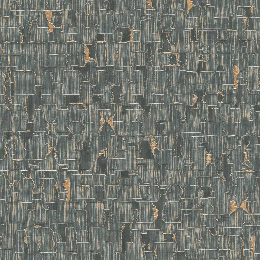 Melnas un zelta tapetes ar abstraktu dizainu – grezns interjers un luksusa sajūta  