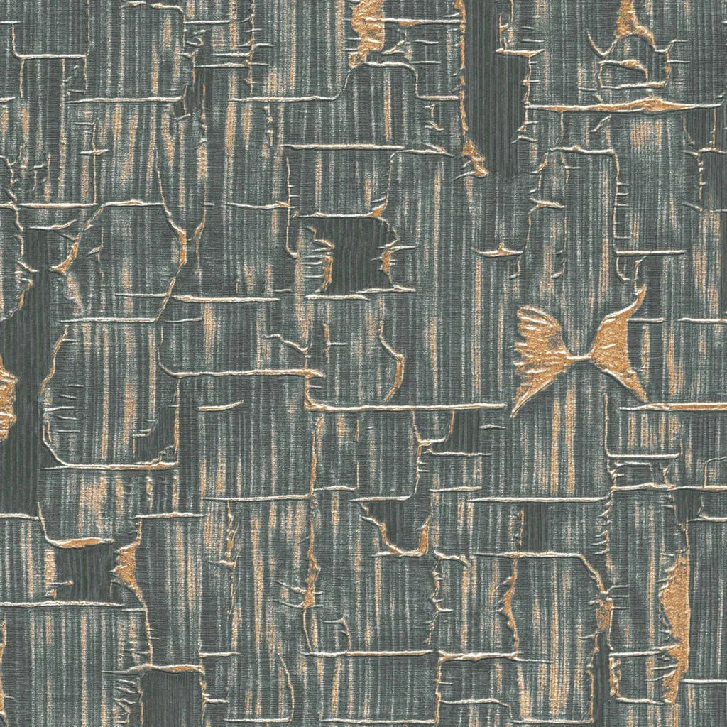 Melnas un zelta tapetes ar abstraktu dizainu – grezns interjers un luksusa sajūta  