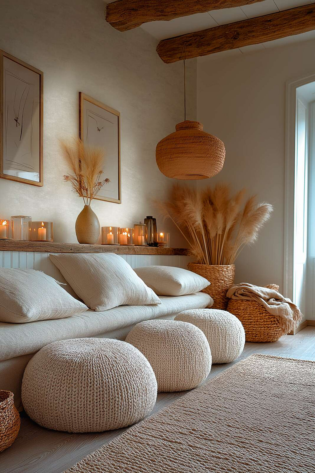 Gaiši pelēkas tapetes ar viļņu reljefu un mirdzošu efektu - viesistabas interjerā