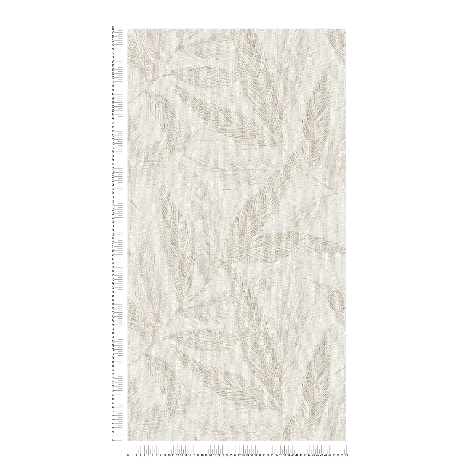 Gaišas tapetes siltos toņos ar spalvu rakstu un spīdumu | 3010662