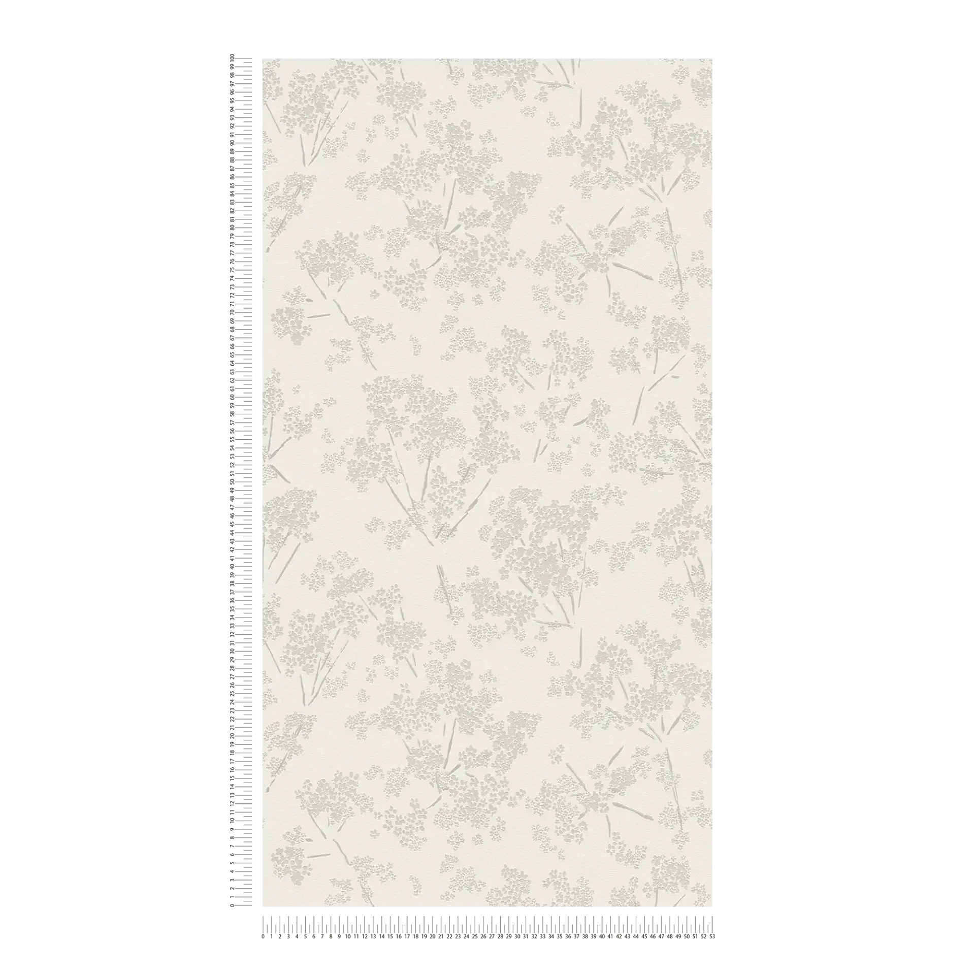 Taupe un baltas tapetes ar mierīgu ziedu rakstu harmoniskai sienu apdarei