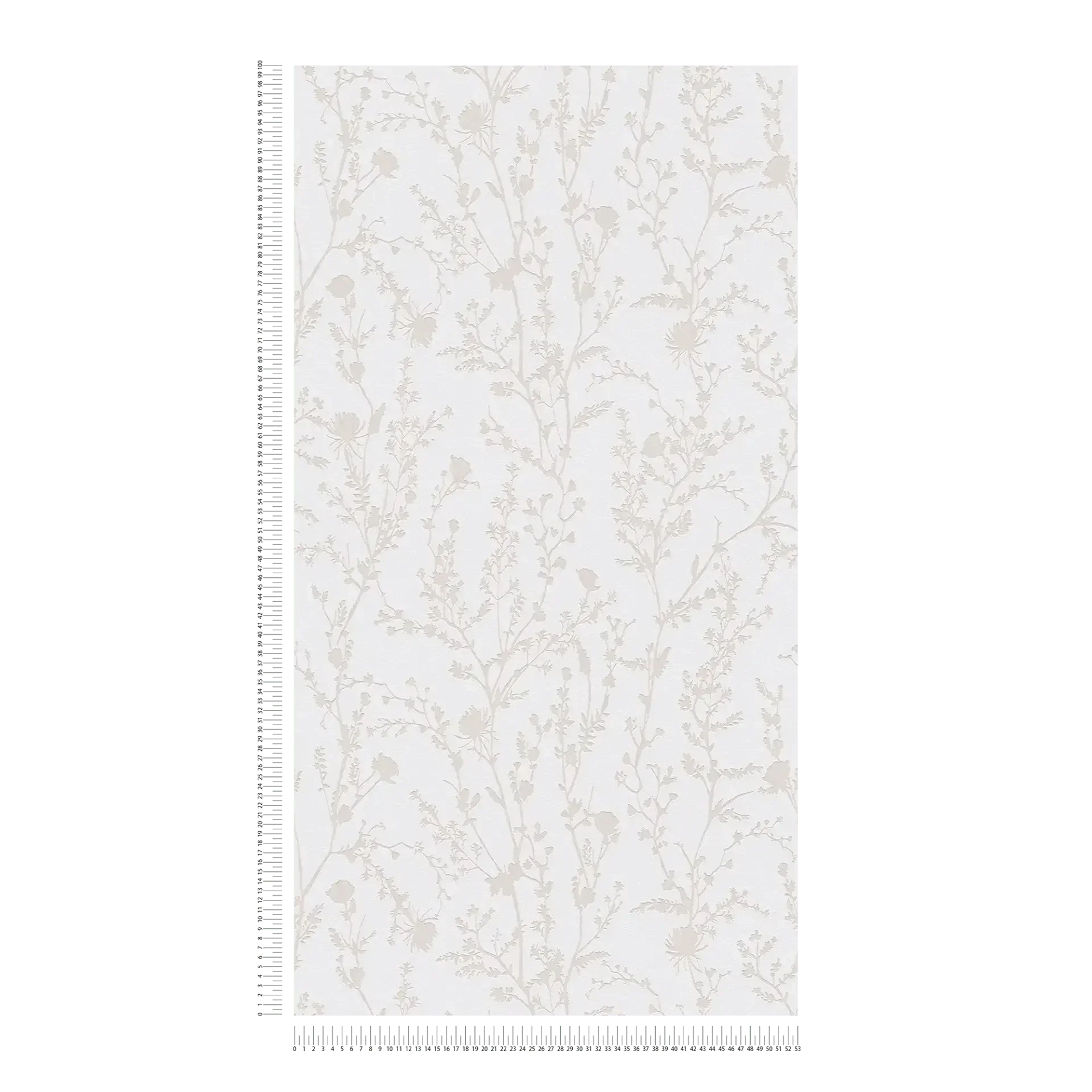 Ziedu tapetes gaiši pelēkā tonī vieglam un estētiskam sienas noformējumam