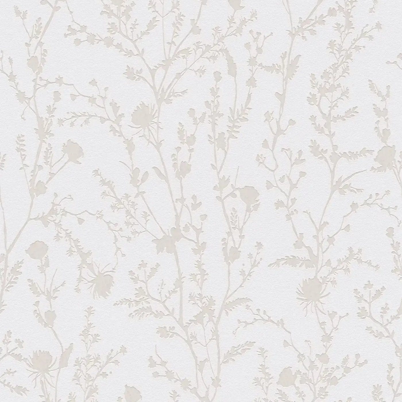 Ziedu tapetes gaiši pelēkā tonī vieglam un estētiskam sienas noformējumam