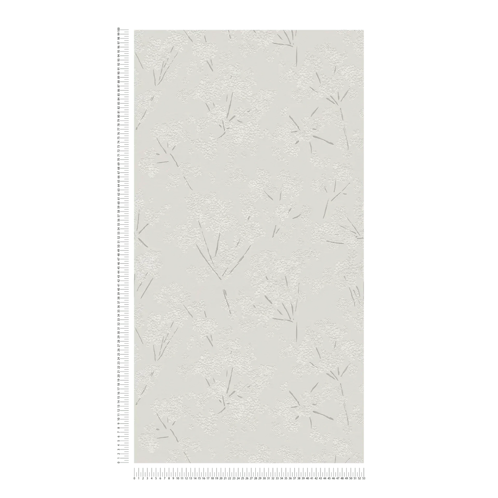 Pelēkas ziedu tapetes flizelīna stilā klasiskai un izsmalcinātai sienas noskaņai