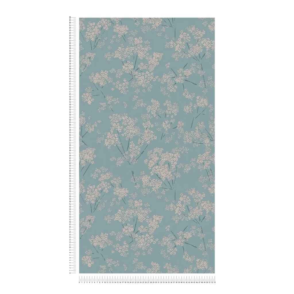 Tirkīza tapetes ar ziedu dizainu modernam interjeram