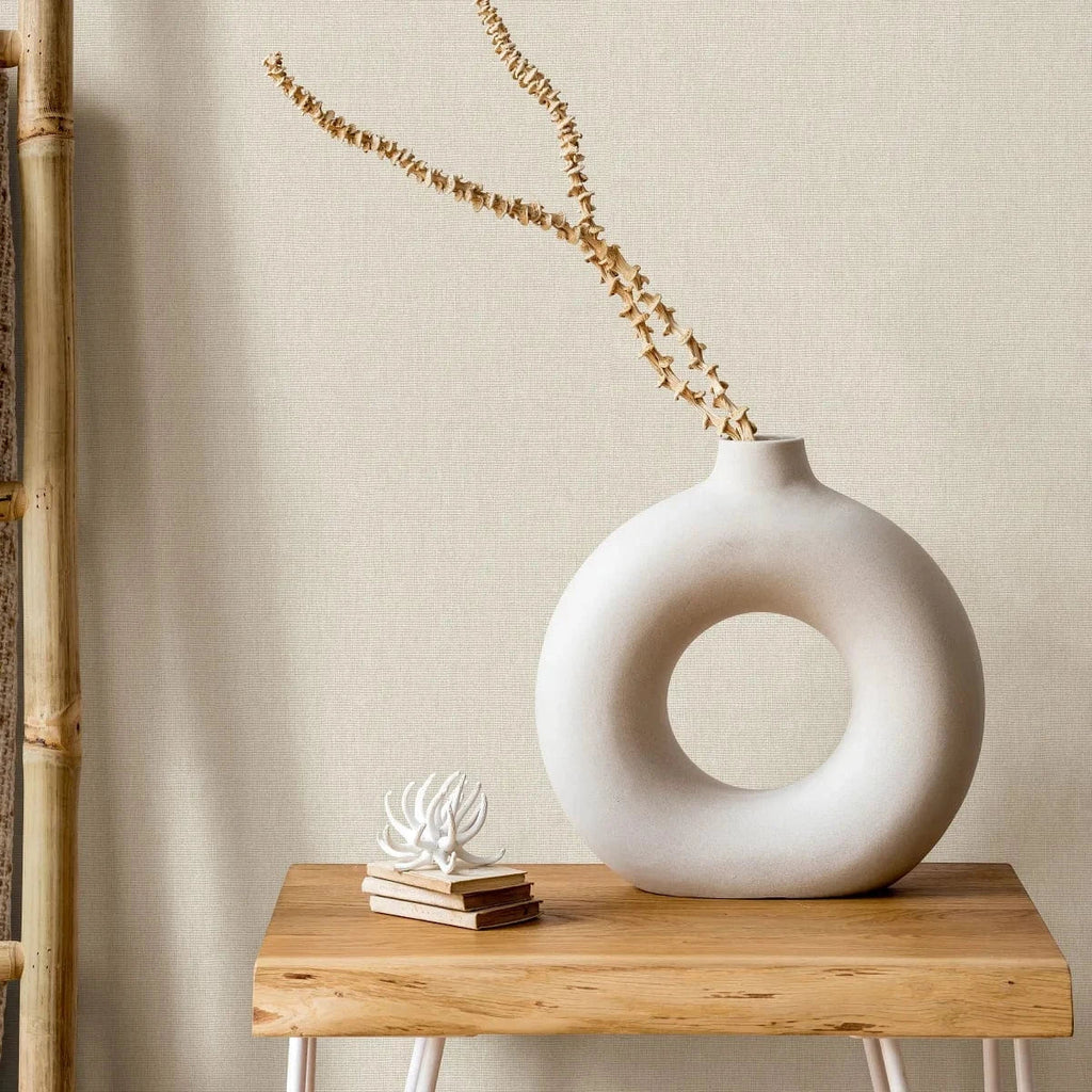 Flizelīna tapetes ar tekstila faktūru bēšā krāsu gammā – 3755706, 🚀