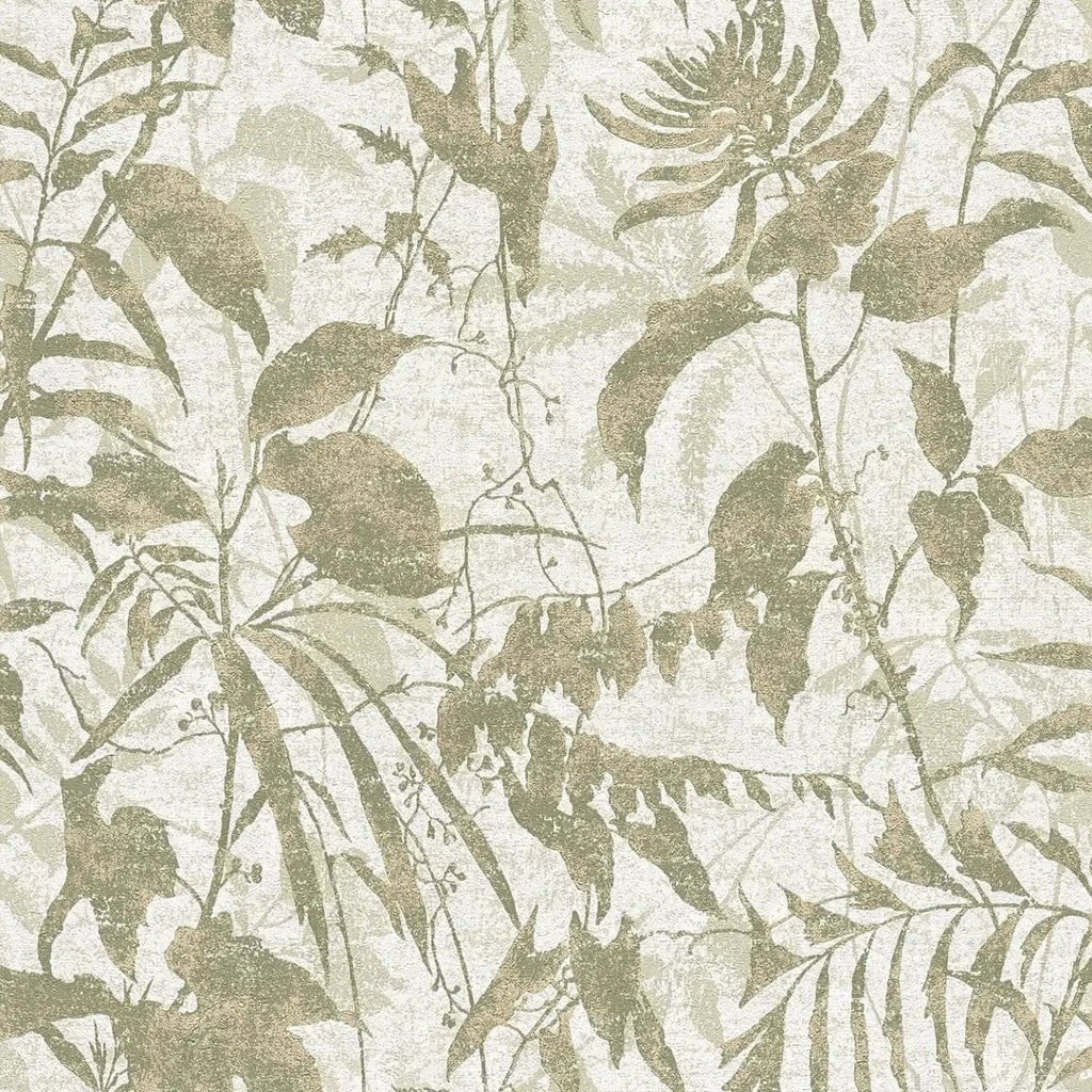 Tapetes ar dabas iedvesmotu lapu dizainu - viesistabas interjerā