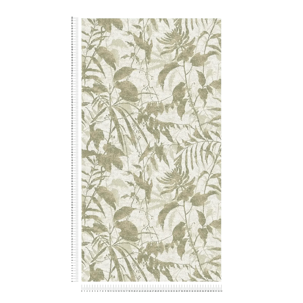 Tapetes ar dabas iedvesmotu lapu dizainu - viesistabas interjerā