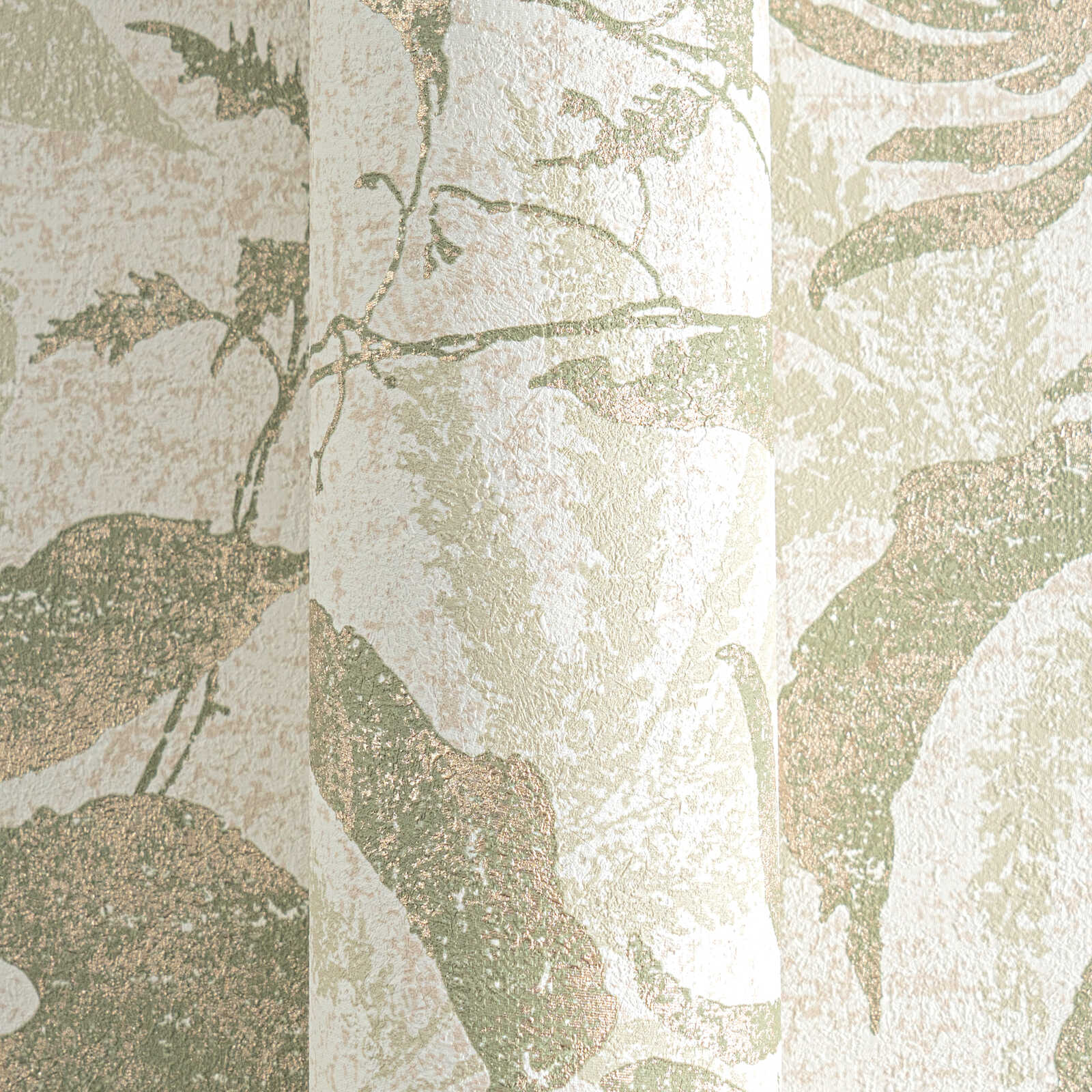 Tapetes ar dabas iedvesmotu lapu dizainu - vizualizācija interjerā