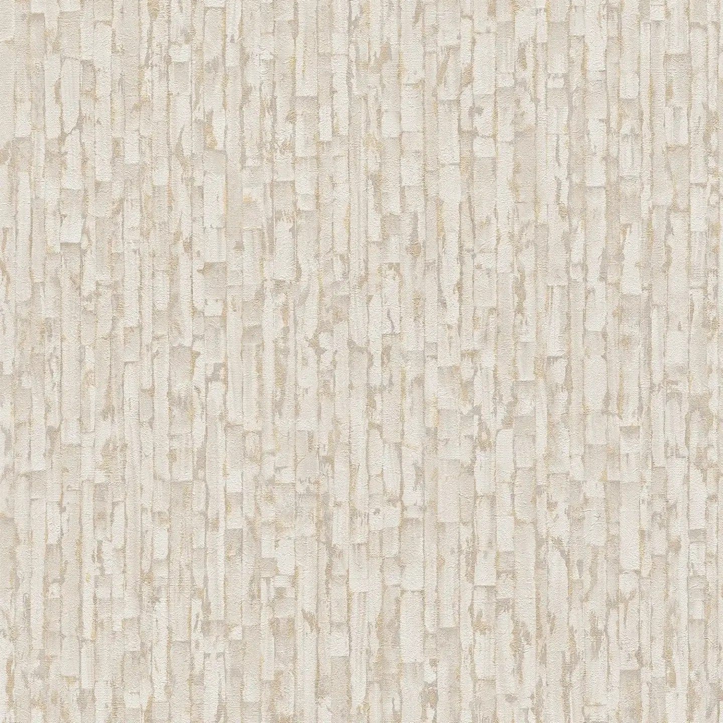 Maigas krēmkrāsas tapetes ar stilīgu zeltainu tekstūru - vizualizācija interjerā