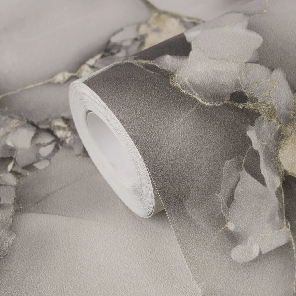 Marmora izskata tapetes ar elegantu spīdīgu faktūru | 3010407