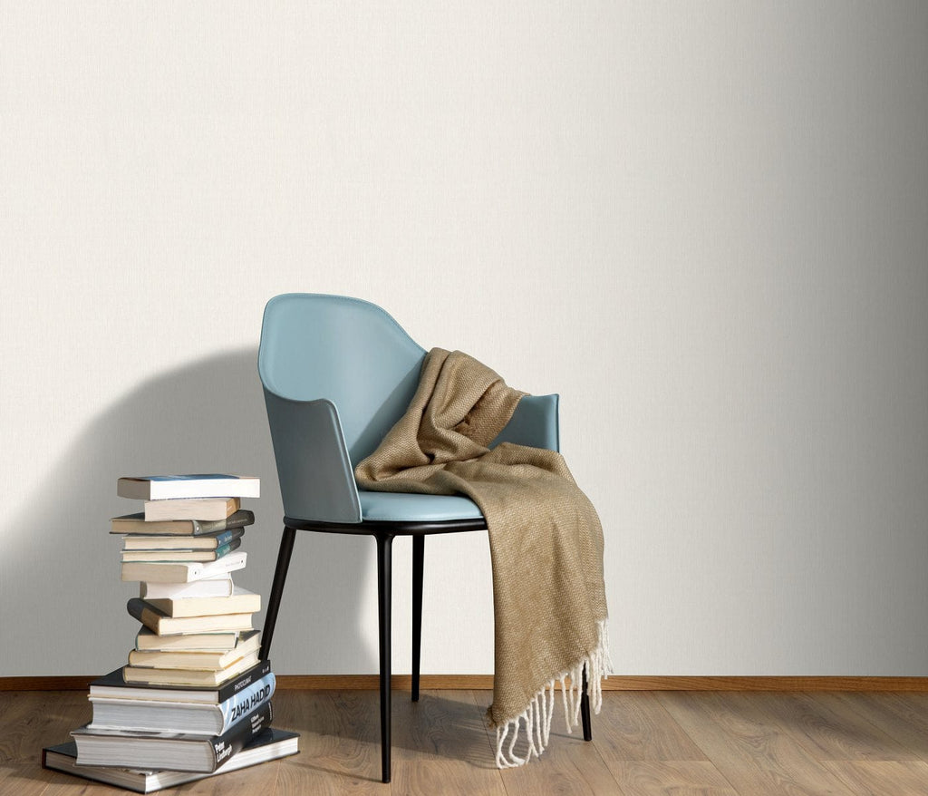 Maigas krēmkrāsas tapetes ar zīdainu spīduma efektu, 3752472, skats interjerā 2