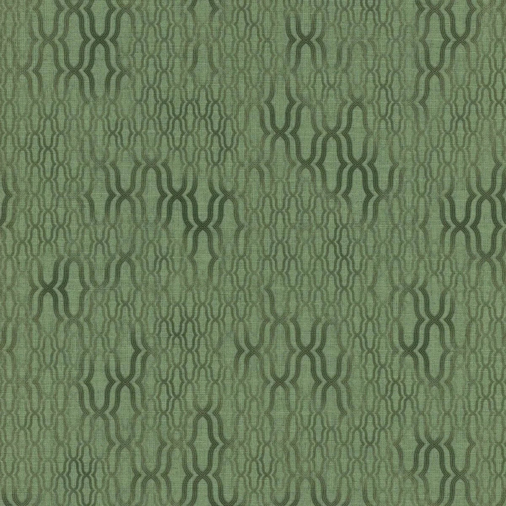 Zaļas ornamenta tapetes ar matētu virsmu – dabas iedvesmots interjera akcents  