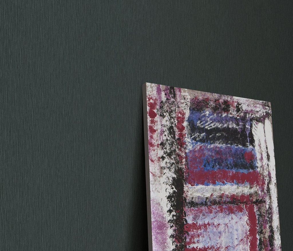 Stilīgas melnas tapetes ar viegli spīdīgu virsmu, greznas un modernas, 3752457, skats interjerā 3