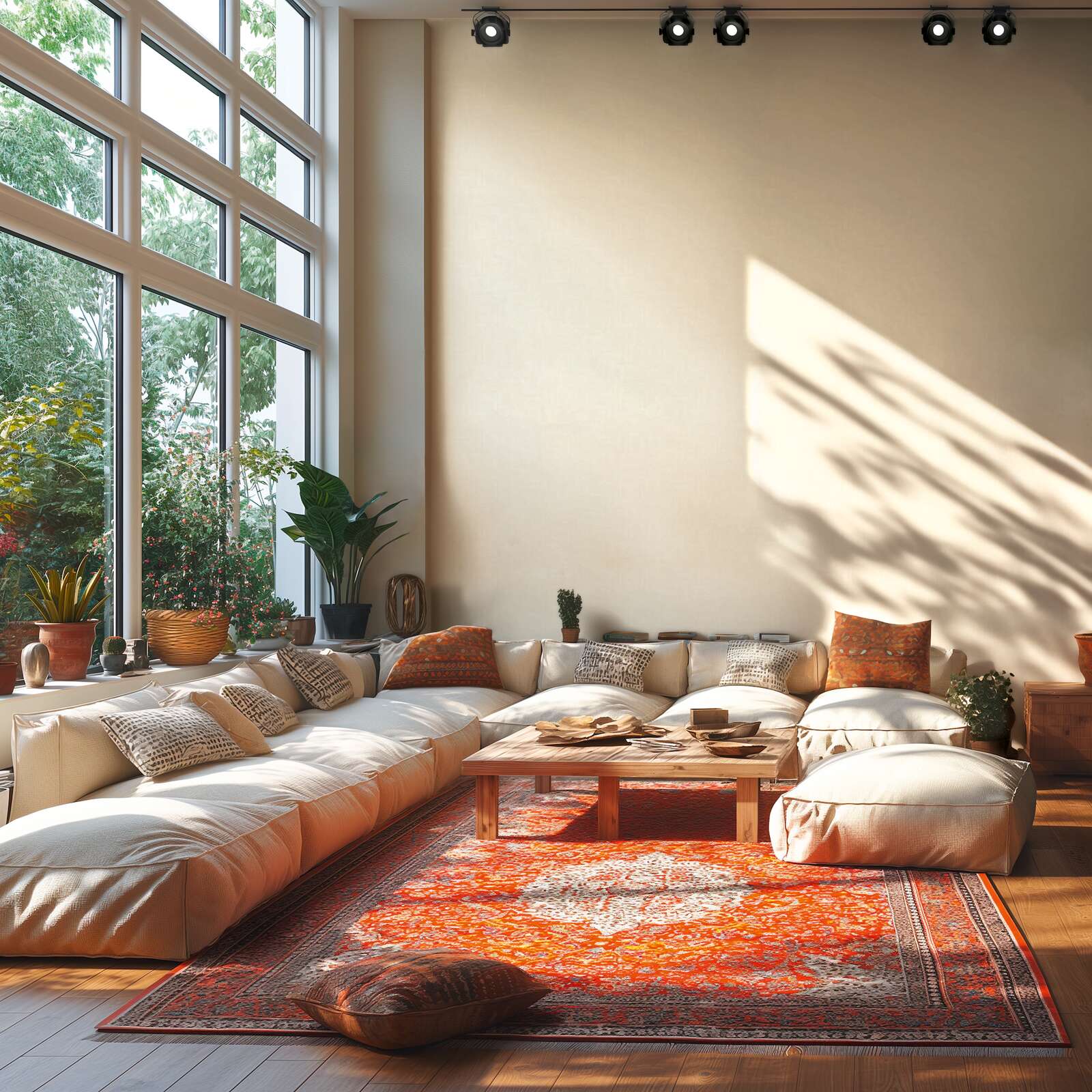 Baltas tapetes ar tīru koka faktūras ģeometrisku dizainu - vizualizācija interjerā