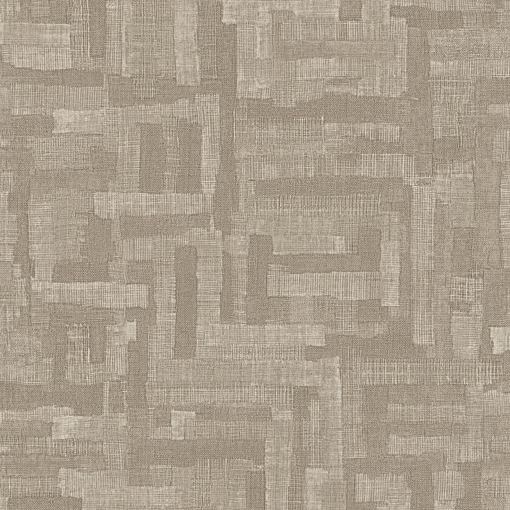 Brūnas tapetes ar stilizētu koka struktūras rakstu modernā stilā - vizualizācija interjerā