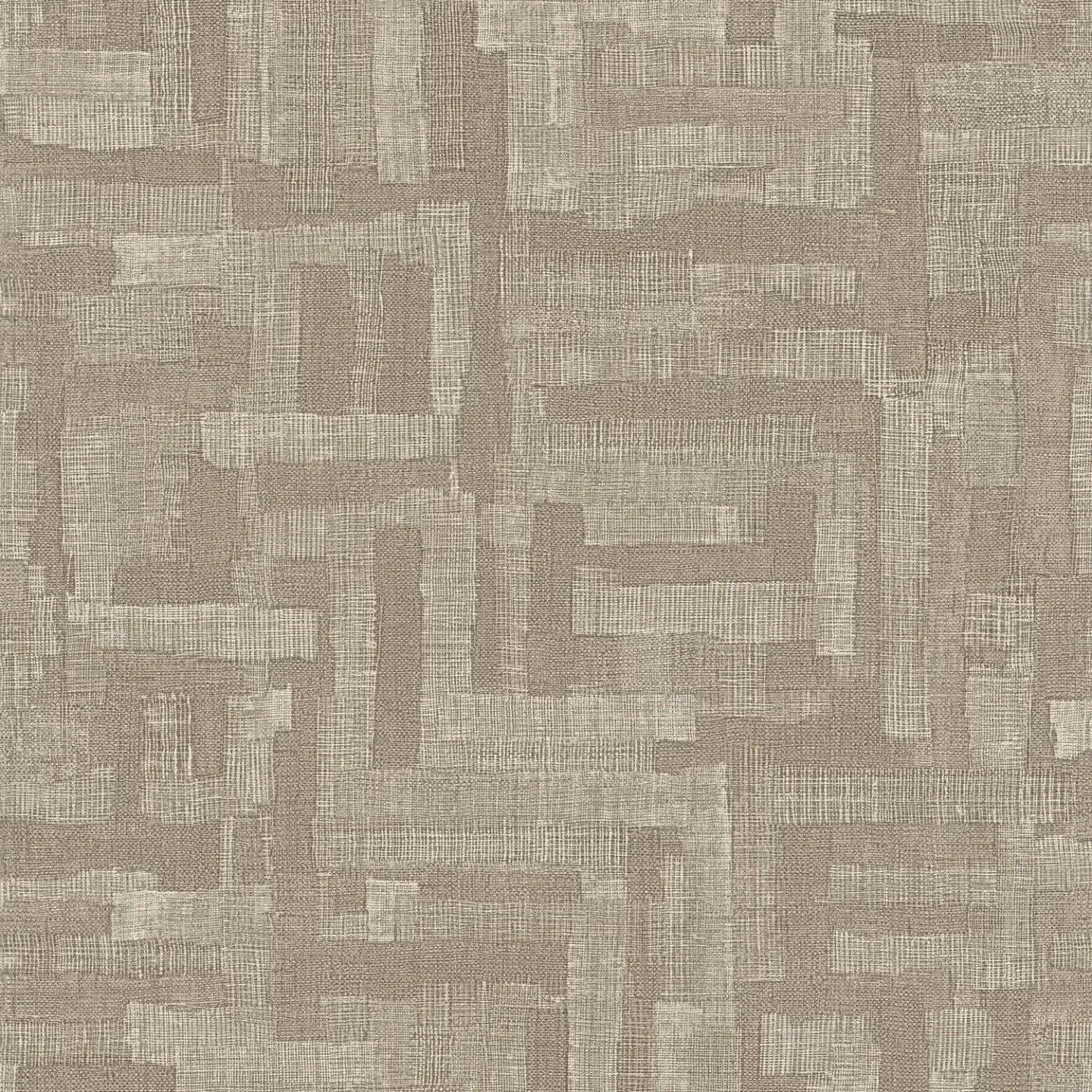 Brūnas tapetes ar stilizētu koka struktūras rakstu modernā stilā - vizualizācija interjerā