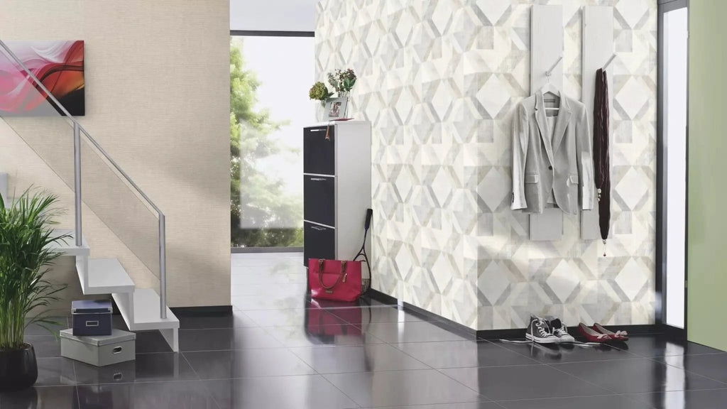 Tapetes RASCH pelēkos toņos ar ģeometrisku rakstu, 311921, Color Your Life