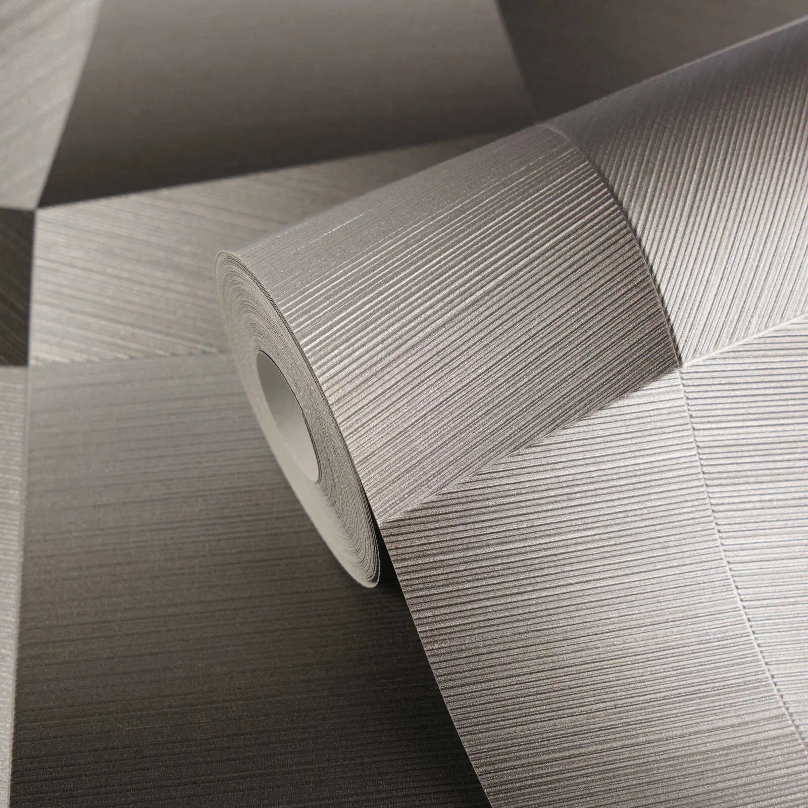 Pelēki melnas tapetes ar 3D ģeometrisku rakstu | 3012647