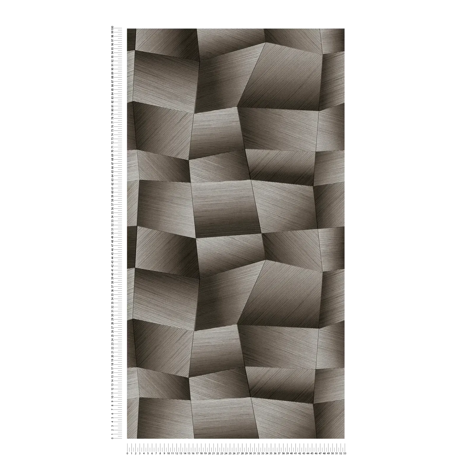 Pelēki melnas tapetes ar 3D ģeometrisku rakstu | 3012647