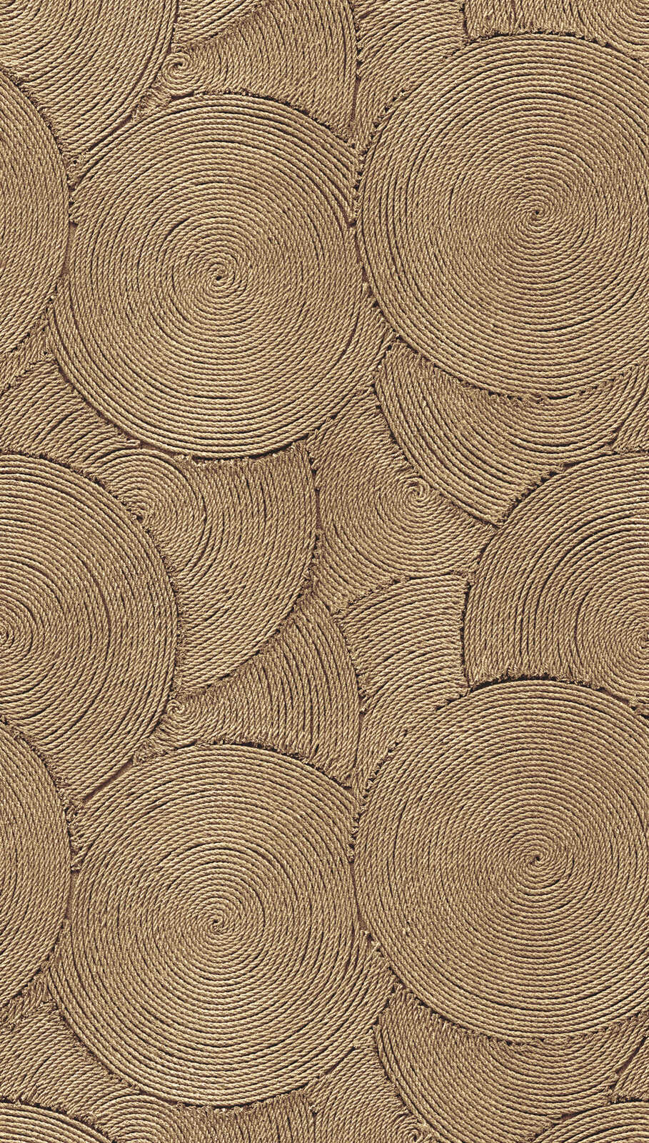 Brūnas mūsdienīgas tapetes ar spirāles rakstu un matētu virsmu | 3013165