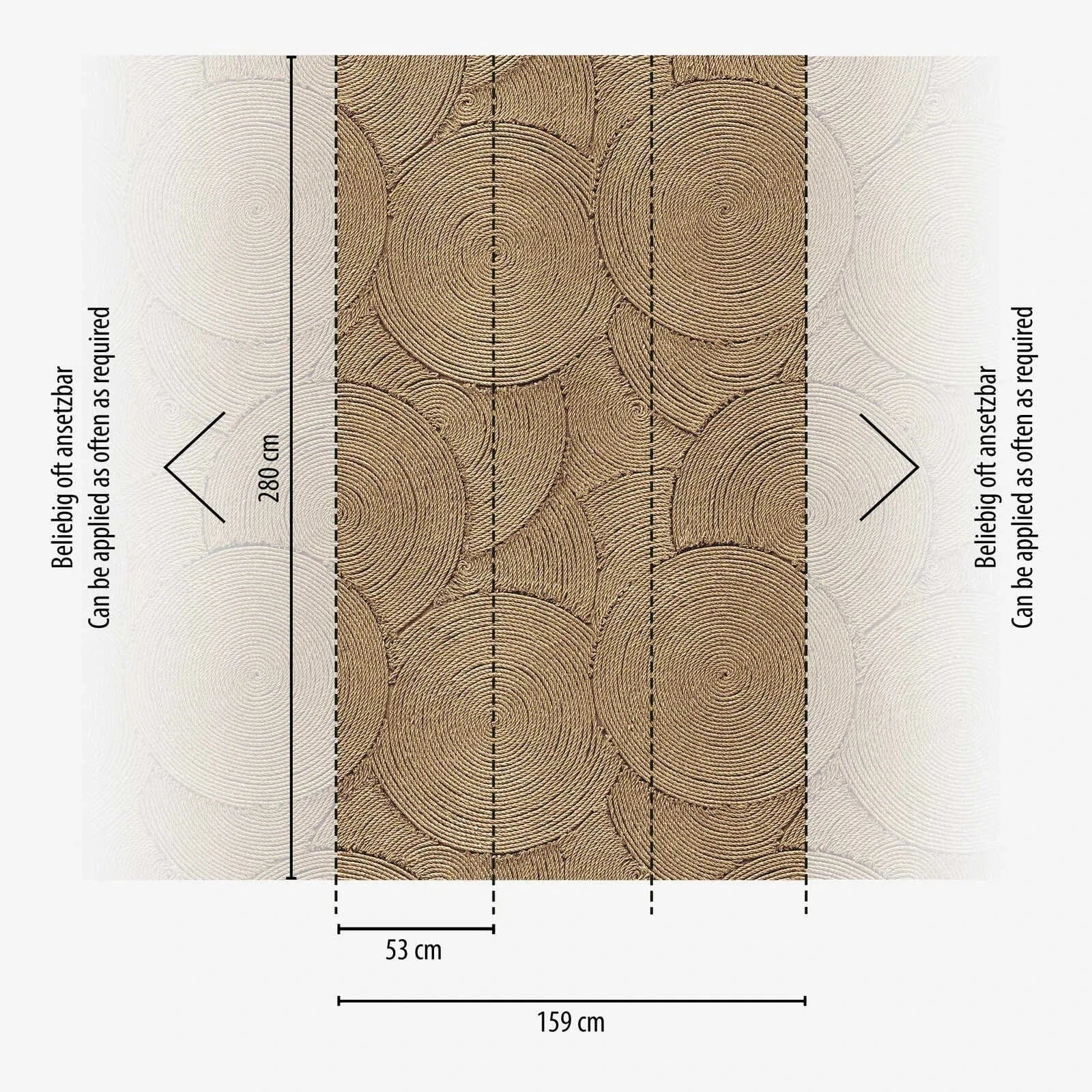 Brūnas mūsdienīgas tapetes ar spirāles rakstu un matētu virsmu | 3013165