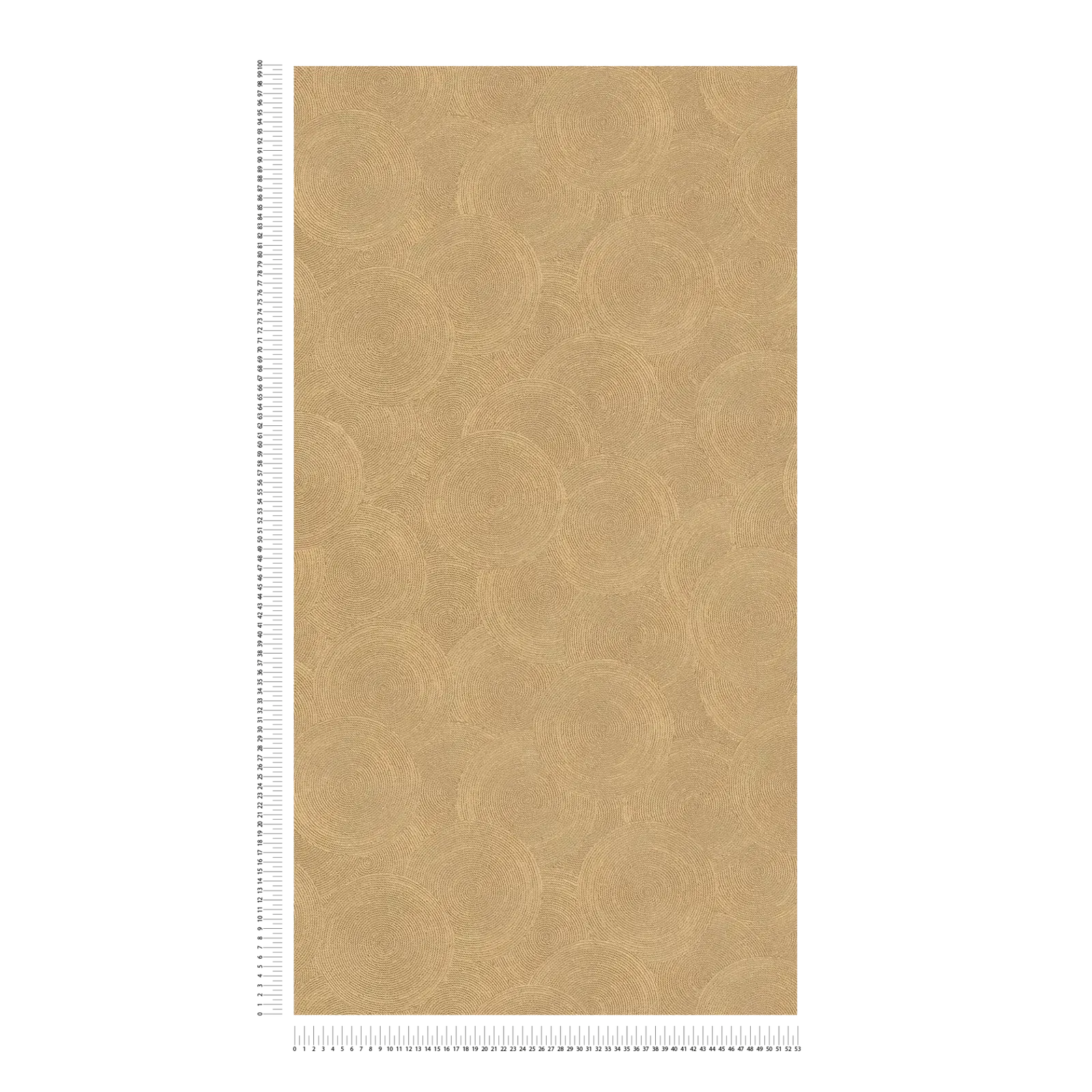 Brūnas abstraktas tapetes ar apļiem un metāliskiem akcentiem | 3010625