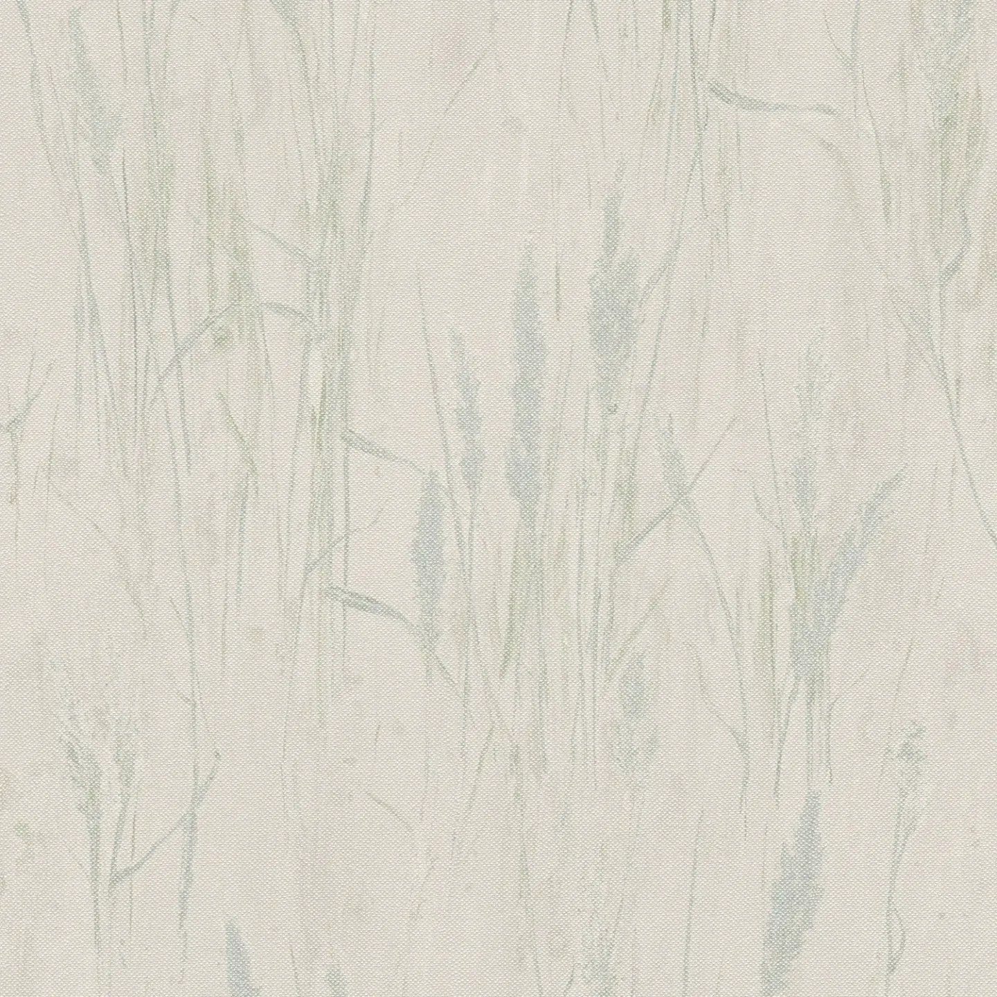 Pelēki zaļas tapetes ar filigrānu zāles rakstu un spīdumu | 3010641