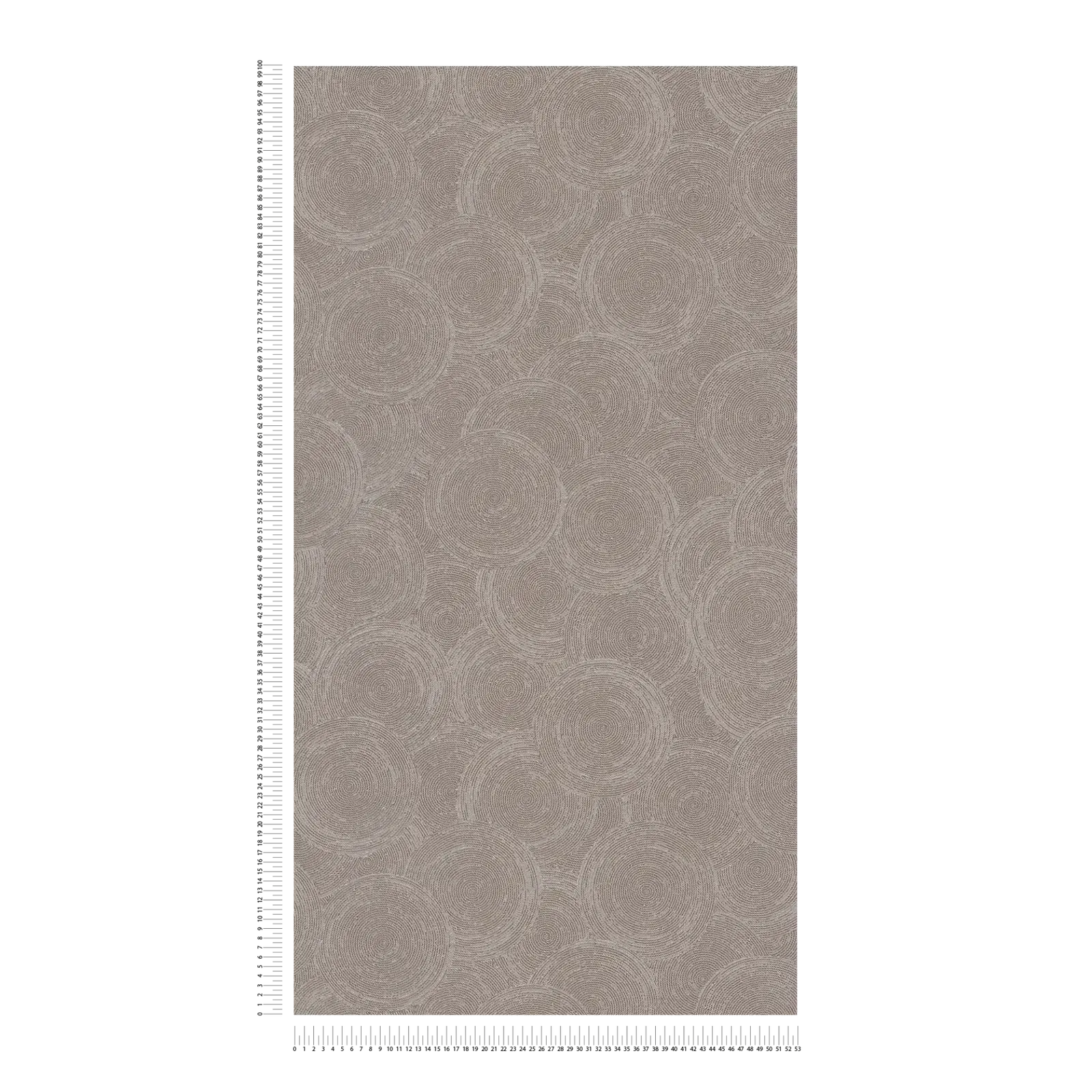 Brūnas tapetes ar apļu rakstu un mirdzošiem akcentiem | 3010624