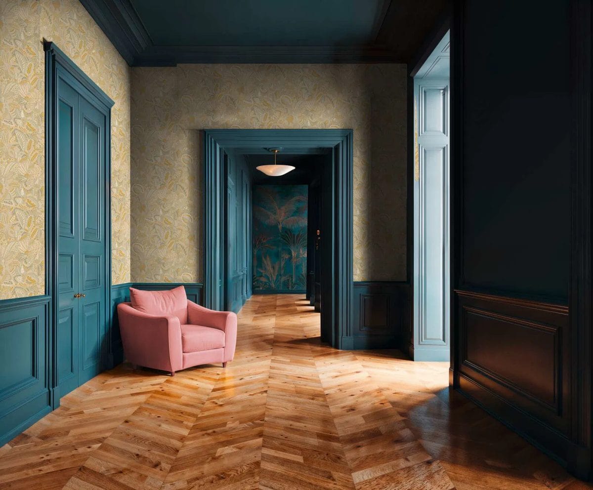 Bēši krēmkrāsas botāniskās tapetes ar matētu tekstūru | 2763736