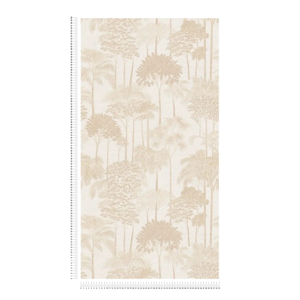Krēmkrāsas palmu tapetes ar smalkām kontūrām un spīdumu | 3012105