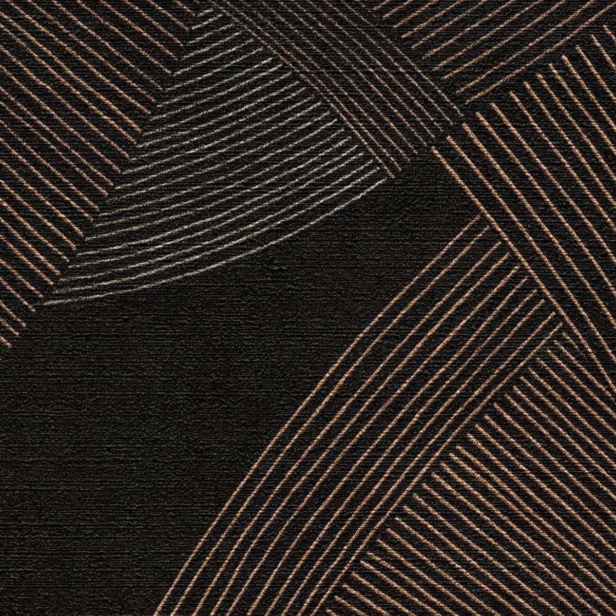 Melni brūnas tapetes ar ģeometrisku rakstu un spīdumu | 3012065