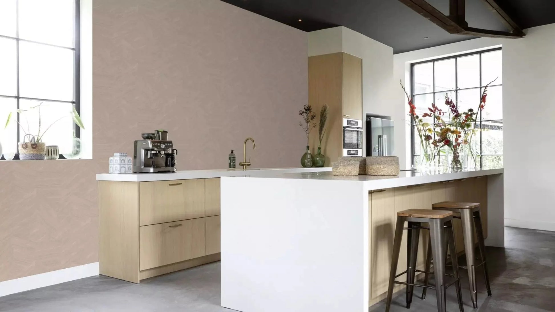 Flizelīna tapetes RASCH brūnā krāsā ar grafisku rakstu, 822823, Color Your Life