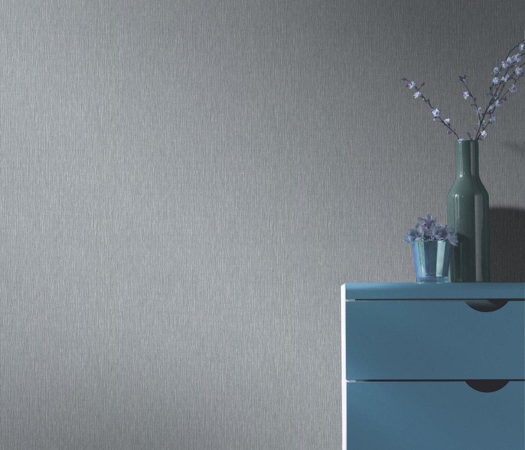 Modernas pelēkas tapetes ar zīdainu spīduma efektu, izsmalcināts izskats, 3752452, skats interjerā 3