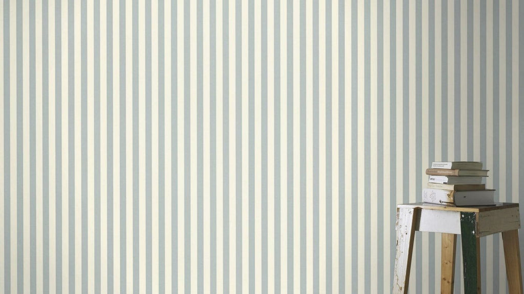 Strīpainas tapetes, baltā un zilā krāsā, RASCH, 570328, Trianon XIII