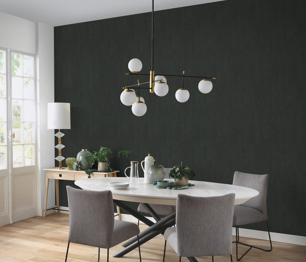 Greznas melnas tapetes ar modernām viļņotām līnijām un spīduma efektu, 3745553, kabinetām - interjers 2