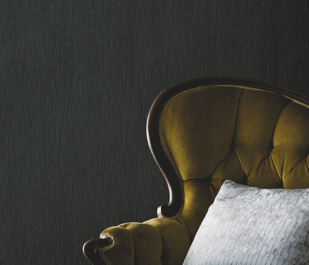 Greznas melnas tapetes ar modernām viļņotām līnijām un spīduma efektu, 3745553, kabinetām - interjers 3