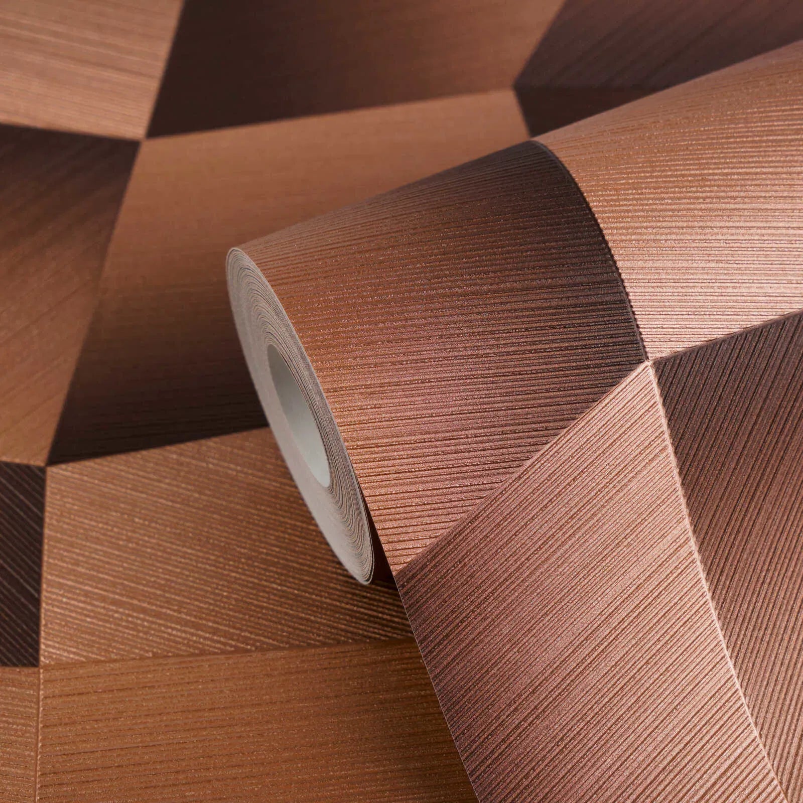 Brūnas teksturētas tapetes ar 3D ģeometrisku dizainu | 3012643