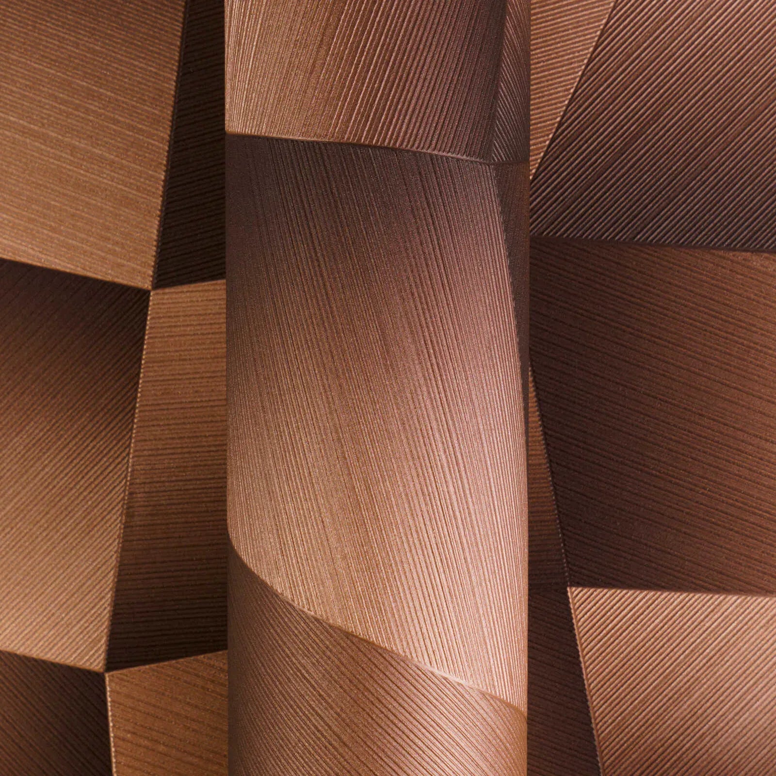 Brūnas teksturētas tapetes ar 3D ģeometrisku dizainu | 3012643