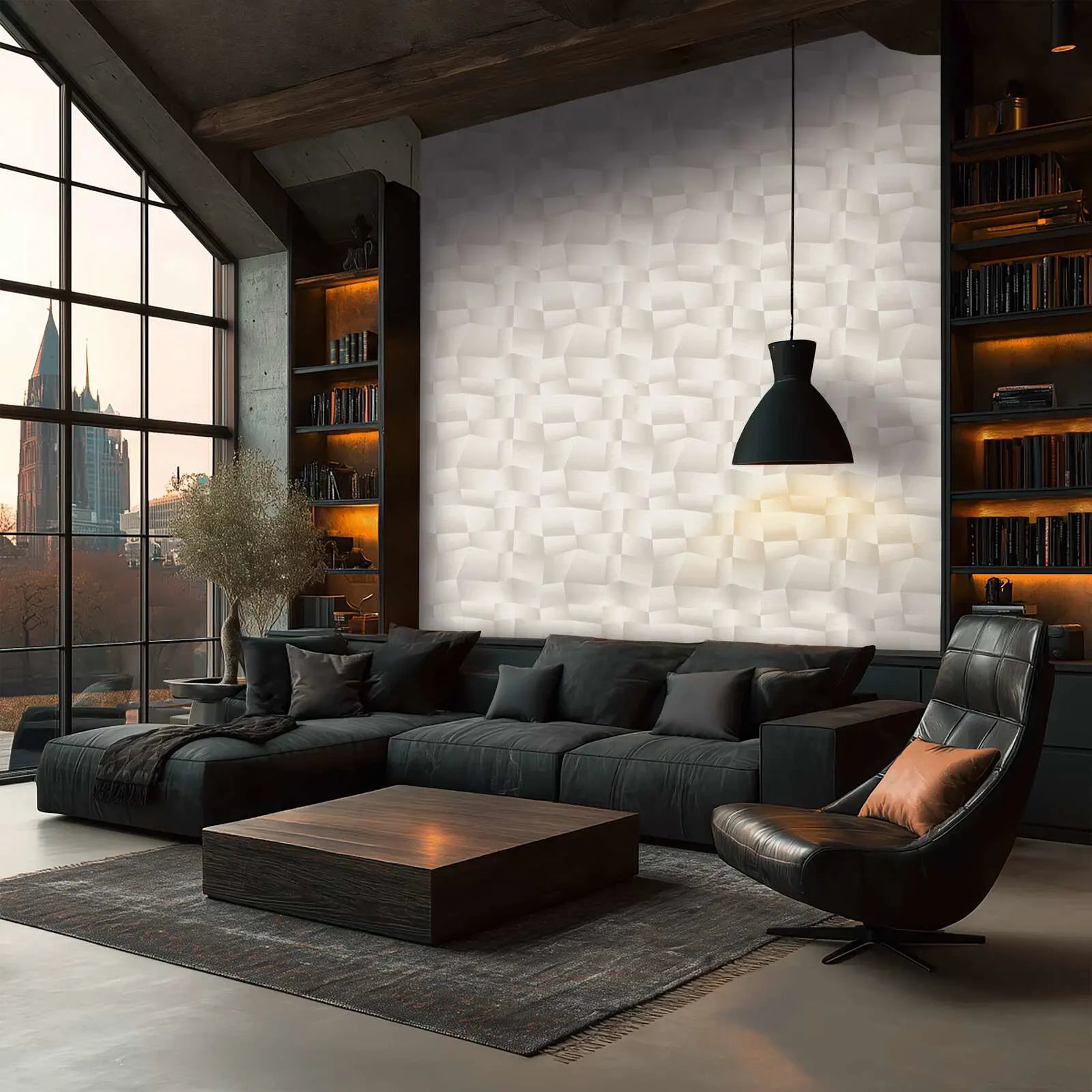 Silti pelēkas tapetes ar abstraktu 3D tekstūru | 3012645