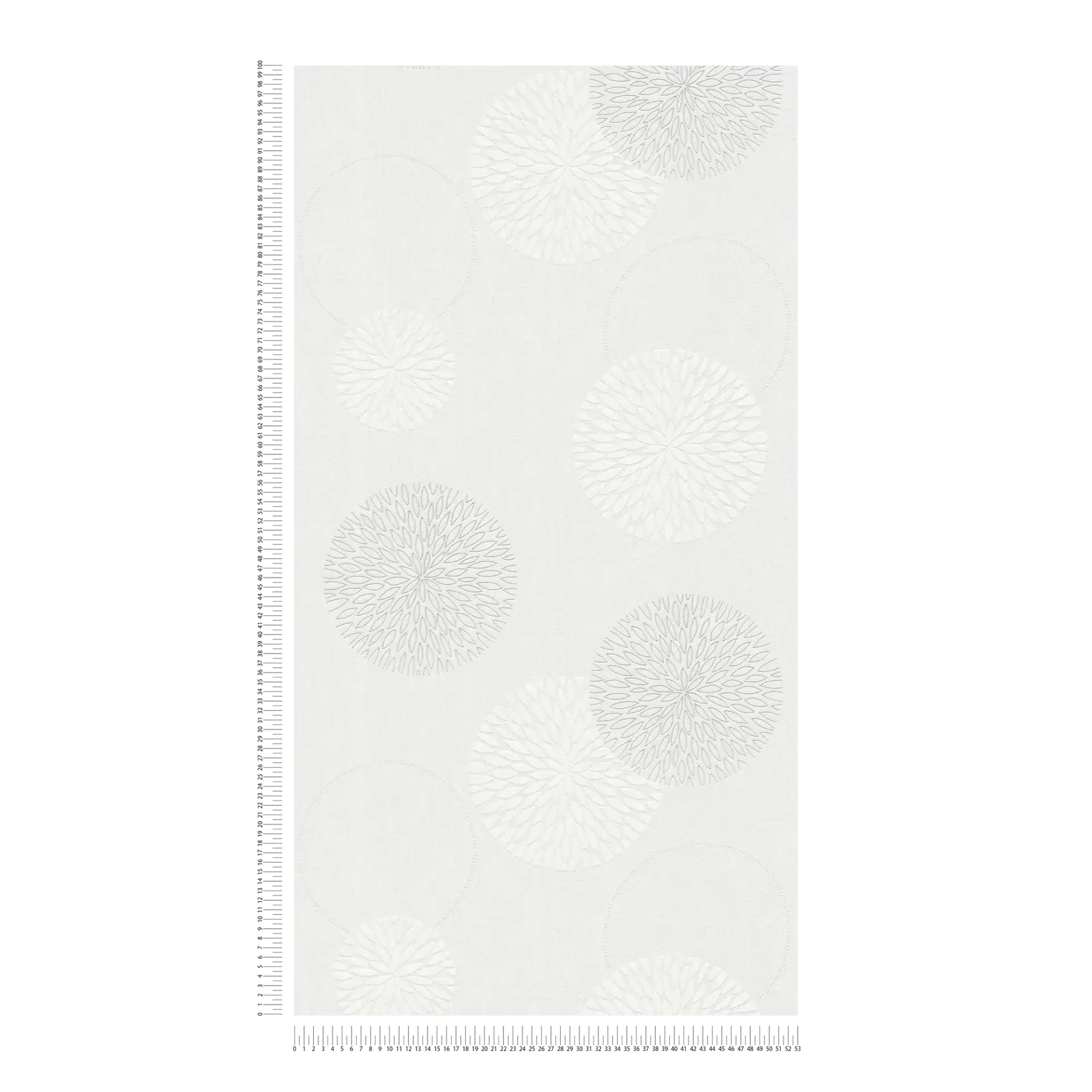 Baltas ziedu tapetes maigam, skandināviskam un dabiskam sienu noformējumam