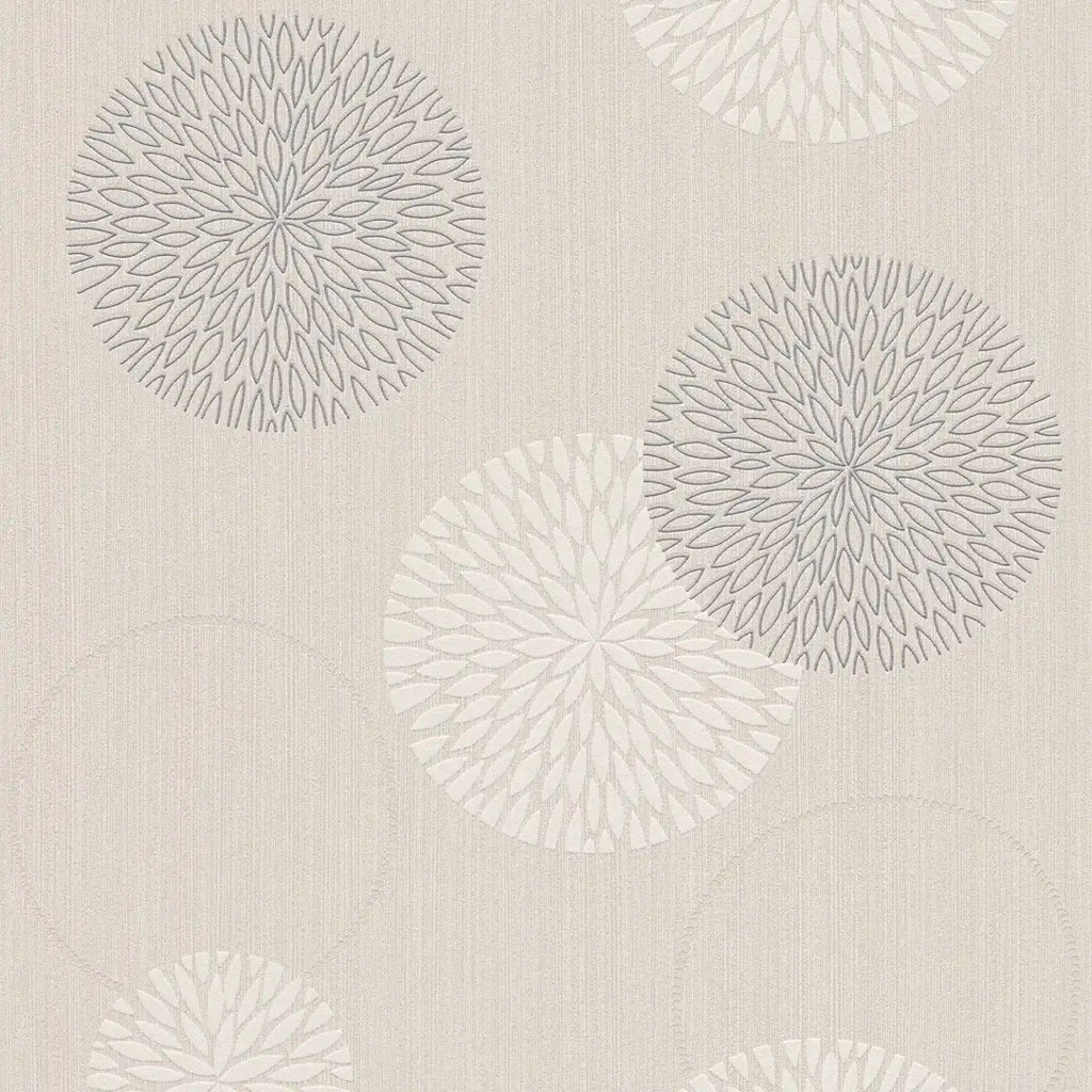 Bēšas tapetes ar smalku ziedu rakstu eleganta un izsmalcināta interjera veidošanai