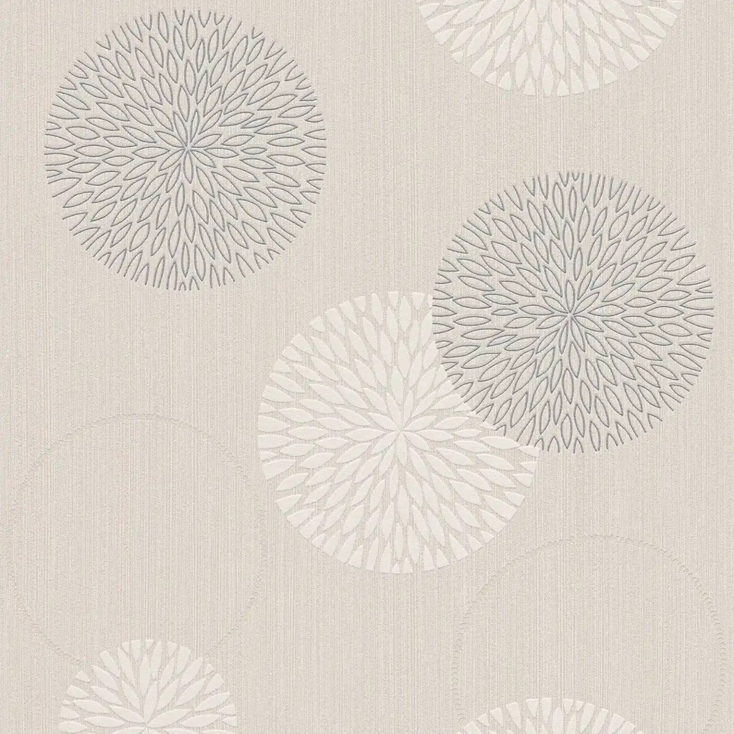 Bēšas tapetes ar smalku ziedu rakstu eleganta un izsmalcināta interjera veidošanai